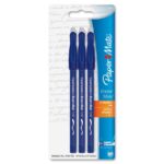 EraserMate Ball Point Pen - Blue  3/pkg