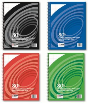 Coil Exercise Book - 80 Page - 7mm Ruled  10"x 8"