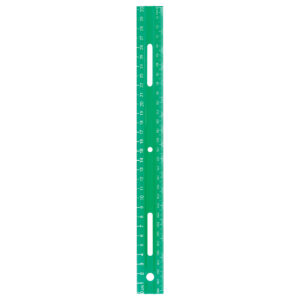 Plastic 30cm Ruler, Ring Binder Holes, Asstd Colors - cm,mm