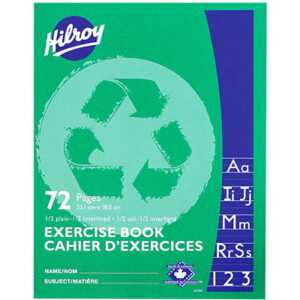 Hilroy 12155R - 1/2 Plain, 1/2 Interlined - 72 Page Scribbler 9"x 7"