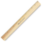 Wood Ruler w/ Metal Edge - 30 cm (cm,mm,dm)