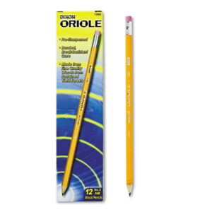 12 Dixon Oriole HB Pencils - Pre-Sharpened