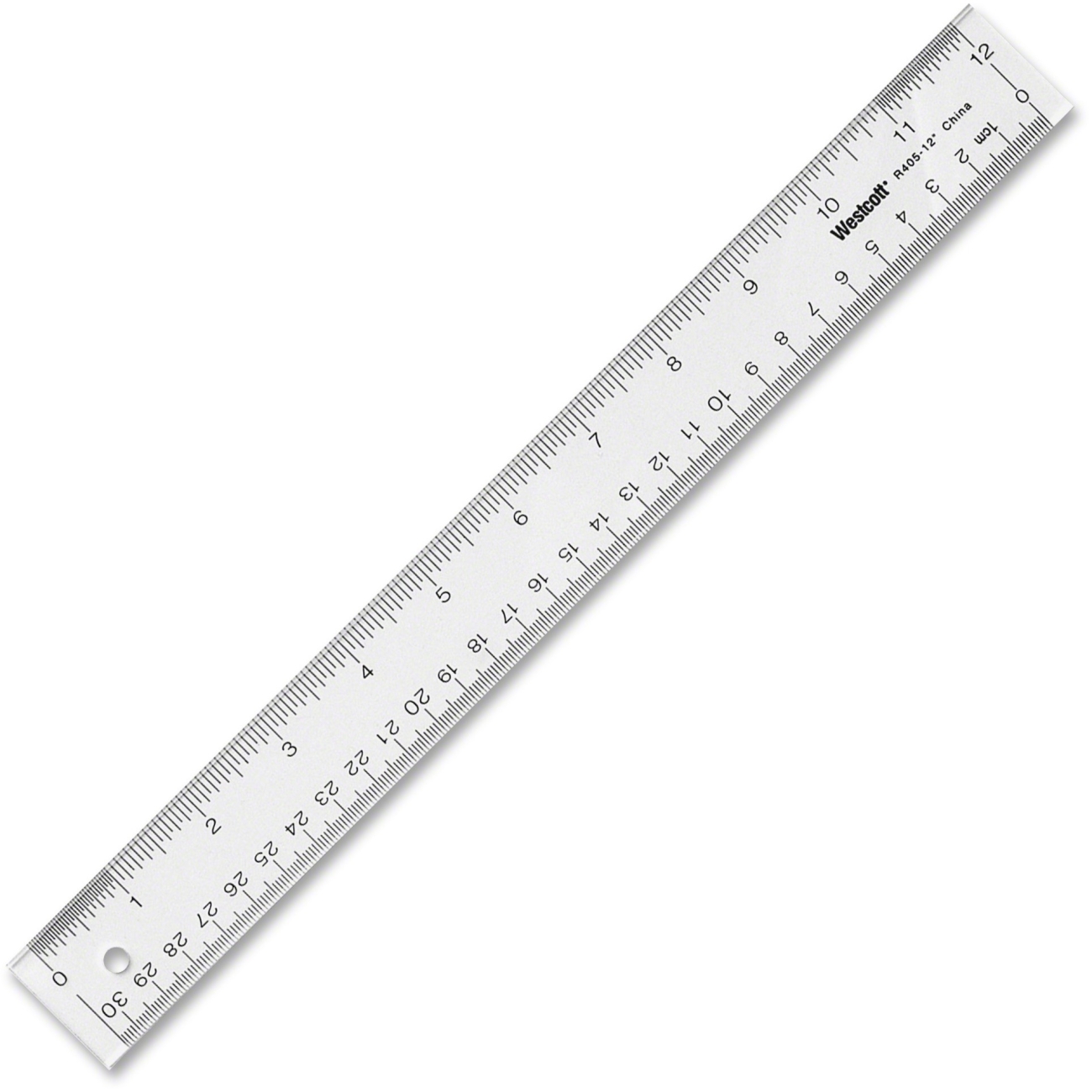 30cm Clear Ruler by First Stat - School Office Rule Inches Cm for