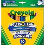 10 Crayola Washable Broad Tip Markers